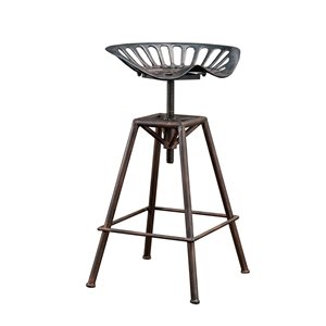Best Selling Home Decor Chapman Black Brushed Copper Bar Height (27-in to 35-in) Swivel Bar Stool