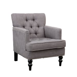 Best Selling Home Decor Malone Modern Charcoal Grey Linen Club Chair