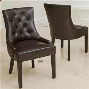 Best Selling Home Decor Set of 2 Hayden Brown Side Chairs