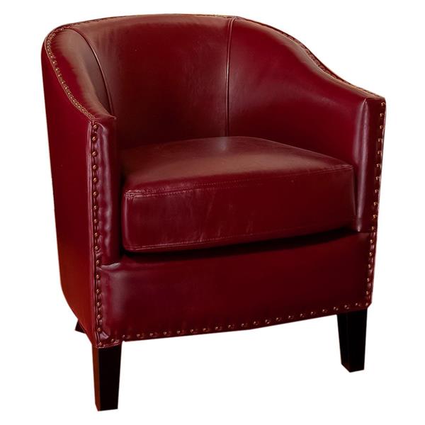 Best Ing Home Decor Austin Red Faux, Red Leather Club Chair