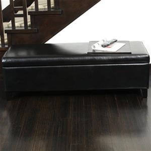 Pour de rangement York en similicuir, Noir, 50.5
