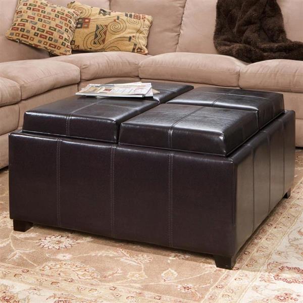 Section Storage Ottoman Bonded Leather, Best Leather Ottoman With Storage