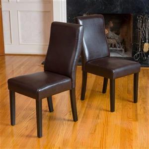 Best Selling Home Decor Set of 2 Corbin Brown Side Chairs