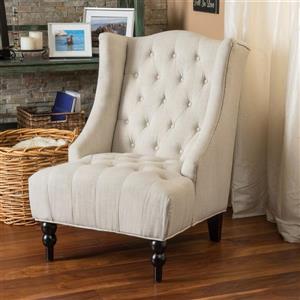 Best Selling Home Decor Toddman Light Beige Polyester Blend Accent Chair