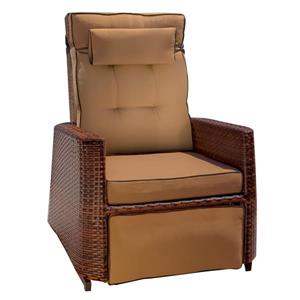 Fauteuil inclinable pour l'extérieur en osier, Brun
