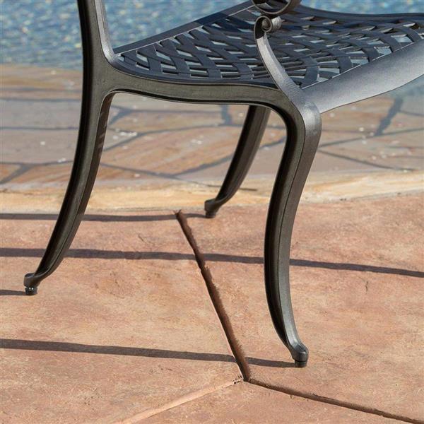 Ensemble de 2 chaises de patio Hallandale, sable noir