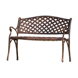 Best Selling Home Decor Cozumel 23-in W x 40-in L Antique Copper Aluminum Patio Bench