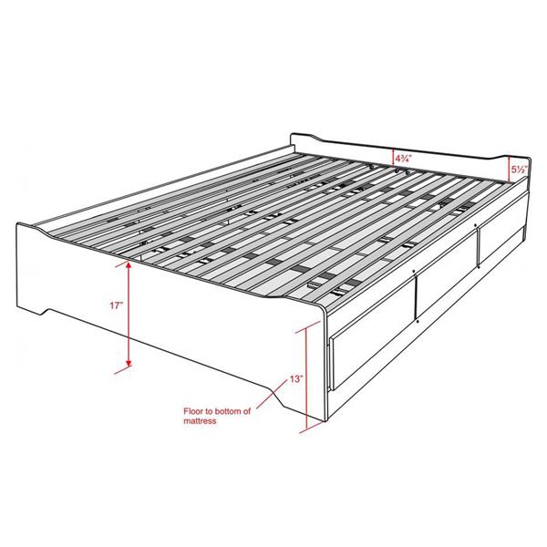 Prepac Coal Harbor Black Full Platform Bed with Storage