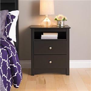 Prepac Black Nightstand