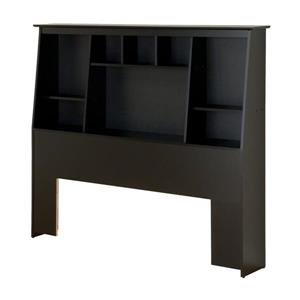 Prepac Black Full/Queen Slant-Back Bookcase Headboard