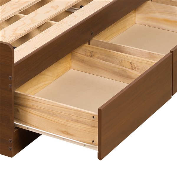 Prepac Mate's Cherry Queen Platform Bed with Storage