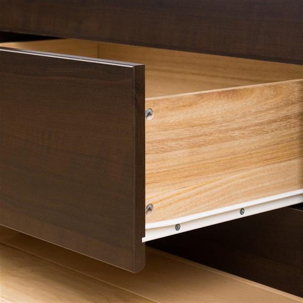 Prepac Mate's Espresso Queen Platform Bed with Storage