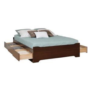 Prepac Coal Harbor Espresso Queen Platform Bed with Storage