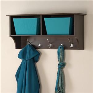 Prepac Espresso 5-Hook Wall Mounted Coat Rack