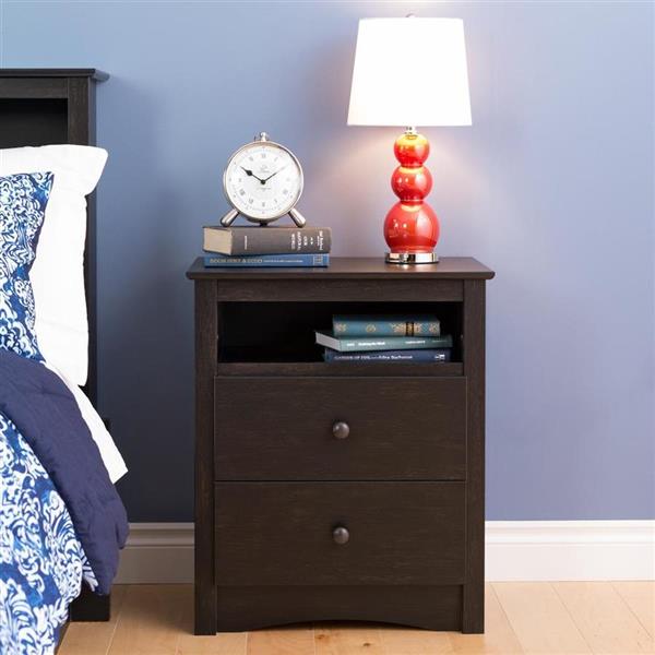 Prepac Riverdale Washed Black Nightstand