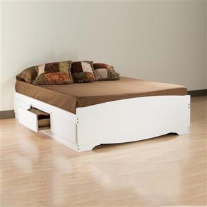 Prepac Mate's White Queen Platform Bed with Storage