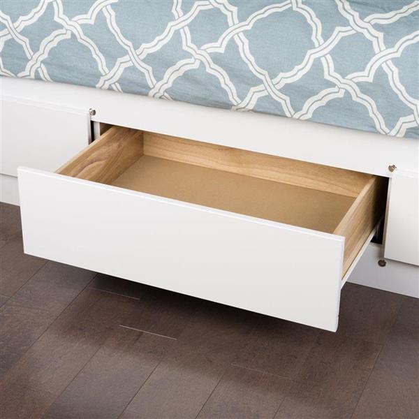 Prepac White Twin Platform Bed with Storage