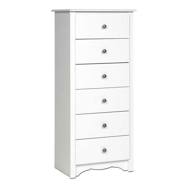 Prepac Monterey White 6-Drawer Lingerie Chest