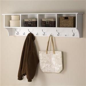 Prepac White 9-Hook Wall Mounted Coat Rack