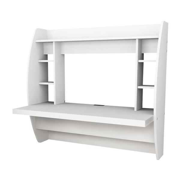 Prepac Transitional White Floating Desk