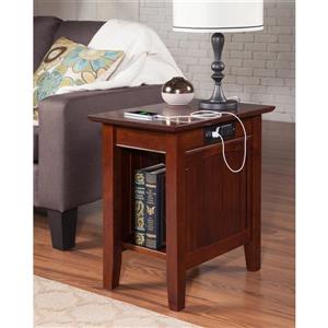 Atlantic Furniture Nantucket Walnut Wood Mission/Shaker End Table