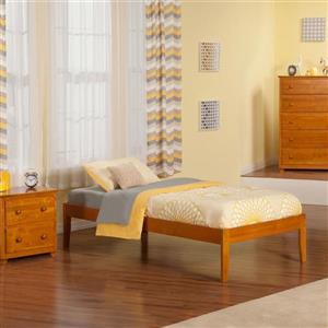 Atlantic Furniture Concord Twin XL Platform Bed with Open Foot Board in Caramel