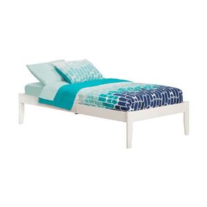 Atlantic Furniture Concord Twin Platform Bed with Open Foot Board in White