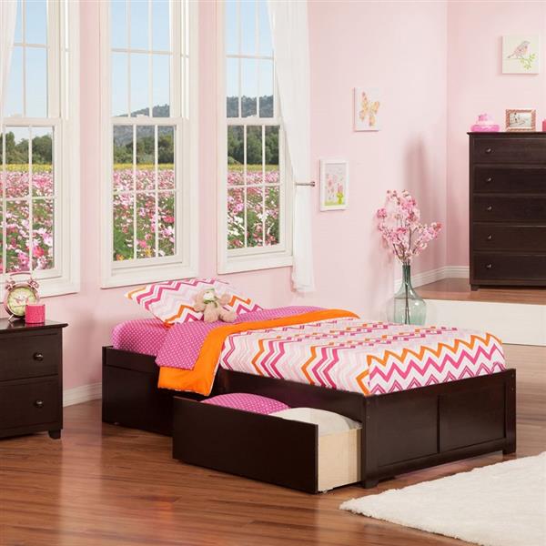 AFI Furnishings Concord Twin Platform Bed with Flat Panel Foot Board ...