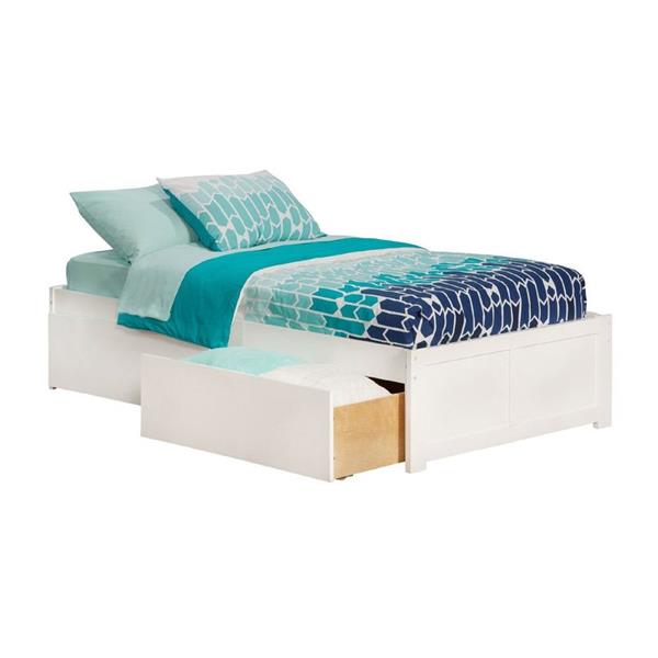 Atlantic Furniture Concord Twin, Teal Twin Bed Frame With Storage Underneath