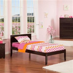 Atlantic Furniture Orlando Twin Platform Bed with Open Foot Board in Espresso