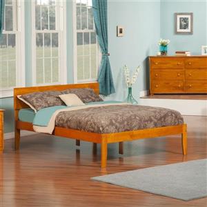 Atlantic Furniture Orlando Full Platform Bed with Open Foot Board in Caramel