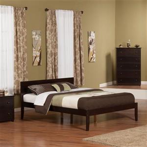 Atlantic Furniture Orlando Queen Platform Bed with Open Foot Board in Espresso