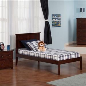 Atlantic Furniture Madison Twin XL Platform Bed with Open Foot Board in Walnut