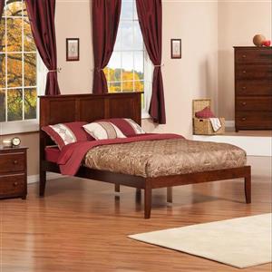 Atlantic Furniture Madison Full Platform Bed with Open Foot Board in Walnut