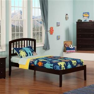 Atlantic Furniture Richmond Twin XL Platform Bed with Open Foot Board in Espresso