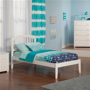 Atlantic Furniture Richmond Twin Platform Bed with Open Foot Board in White
