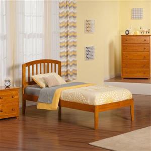 Atlantic Furniture Richmond Twin Platform Bed with Open Foot Board in Caramel