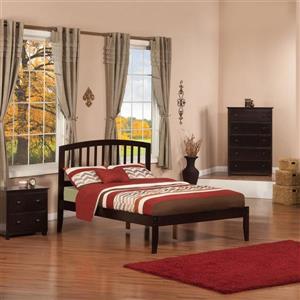 Atlantic Furniture Richmond Full Platform Bed with Open Foot Board in Espresso