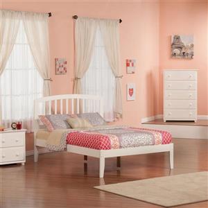 Atlantic Furniture Richmond Full Platform Bed with Open Foot Board in White