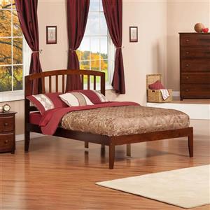 Atlantic Furniture Richmond Full Platform Bed with Open Foot Board in Walnut