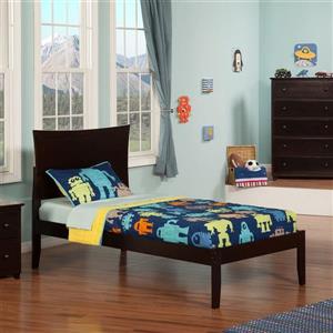 Atlantic Furniture Metro Twin Platform Bed with Open Foot Board in Espresso