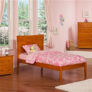 Atlantic Furniture Metro Twin Platform Bed with Open Foot Board in Caramel
