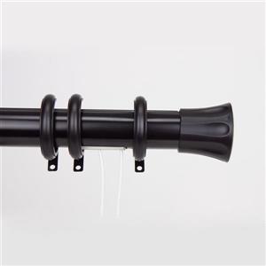 Rod Desyne Elite Regal 84-in to 156-in Black Steel Traverse Curtain Rod