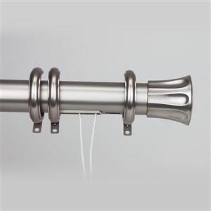 Rod Desyne Elite Regal 84-in to 156-in Satin Nickel Steel Traverse Curtain Rod