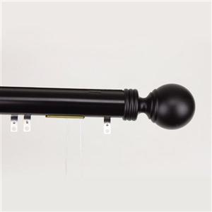 Rod Desyne Elite Sphere 84-in to 156-in Black Steel Traverse Curtain Rod