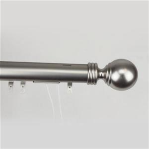 Rod Desyne Elite Sphere 84-in to 156-in Satin Nickel Steel Traverse Curtain Rod