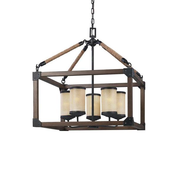 Generation Lighting Dunning Stardust Transitional Frosted Glass Cage Pendant