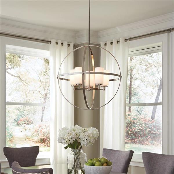 Generation Lighting Alturas Brushed Nickel Modern Etched Glass Orb Pendant