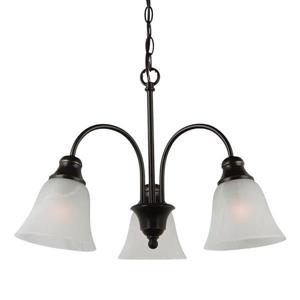 Sea Gull Lighting WindGate 3-Light Heirloom Bronze Transitional Alabaster Glass Shaded Chandelier