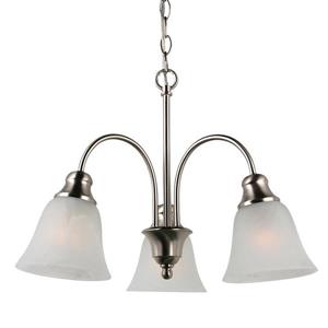 Sea Gull Lighting WindGate 3-Light Brushed Nickel Transitional Alabaster Glass Shaded Chandelier